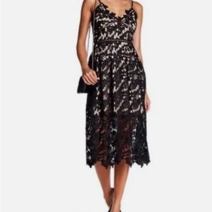 FLASH SALE  Love Ady  Black Lace Overlay Midi Dress XS no alterations worn once